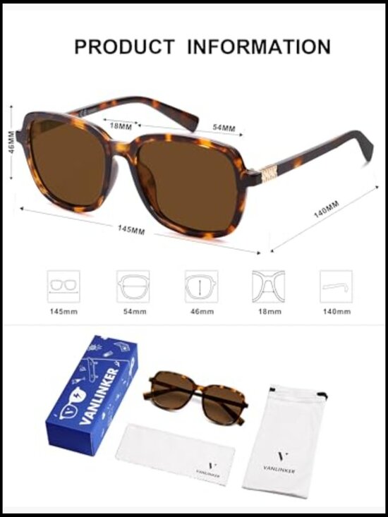Retro Square Polarized Sunglasses with UV400 Protection main image 6